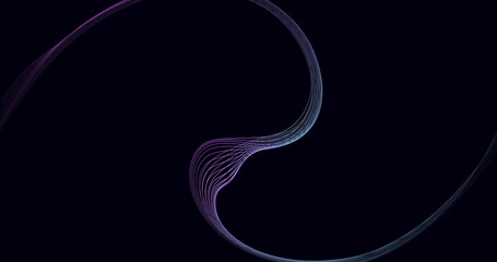 Image of network of connections with data transfer over black background