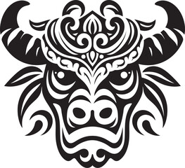 Dynamic Majesty Tiki Bull Vector Design