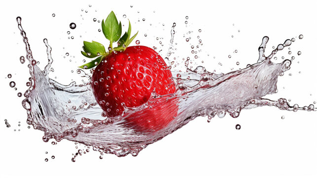 strawberry in water  high definition(hd) photographic creative image
