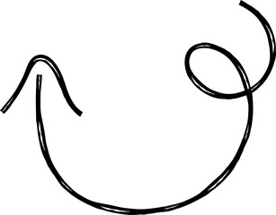 Hand drawn simple arrow drawn with wax crayon, chalk or charcoal. Uneven dry texture for underlining highlighting. Pencil drawn lines, strikethrough, grungy vector isolated on white