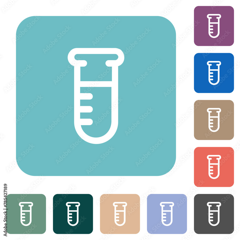 Poster Test tube outline rounded square flat icons