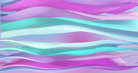Image of pink to blue gradient layers waving over gradient background
