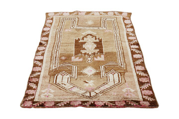 hand-woven, decorative wool Turkish carpet - 785427773