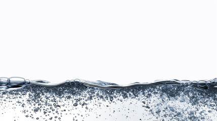 Blue water level splash isolated on white with space for copy