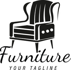Sofa Silhouette Furniture design template vector illustration