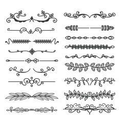 Hand drawn text dividers vintage ornaments collection. Vintage borders and wedding laurels.