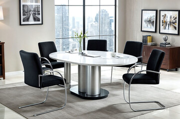 conference room table chairs desk meeting office