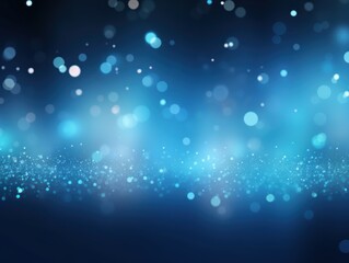 Sky Blue abstract glowing bokeh lights on a black background with space for text or product display
