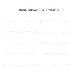 Hand drawn text dividers vintage ornaments collection. Vintage borders and wedding laurels.