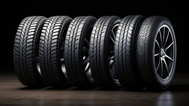 New realistic group of car tire UHD Wallpaper