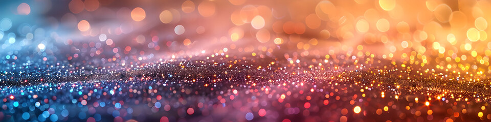 Dark Blue, Yellow and Pink	Glittering Lights with Dreamy Bokeh, 	banner, background for event...