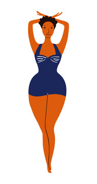recommend clip art: Young woman in swimsuit, sunbathing cute cartoon character illustration. Hand drawn flat style design, isolated vector. Summer holiday, vacations, outdoors, beach activity, pool party element