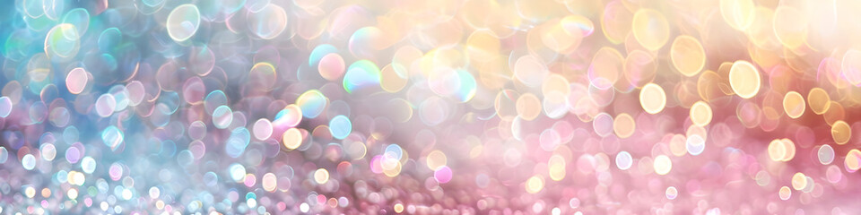 Pastel Colors	Glittering Lights with Dreamy Bokeh, 	banner, background for event invitation, New...
