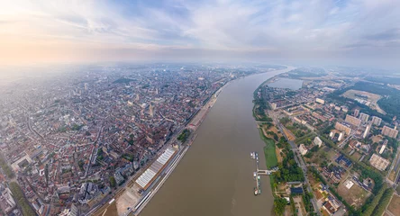 Selbstklebende Fototapeten Antwerp, Belgium. Panorama of the city. Summer morning. Aerial view © nikitamaykov