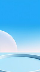 Sky Blue background, gradient sky blue wall, abstract banner, studio room. Background for product display with copy space
