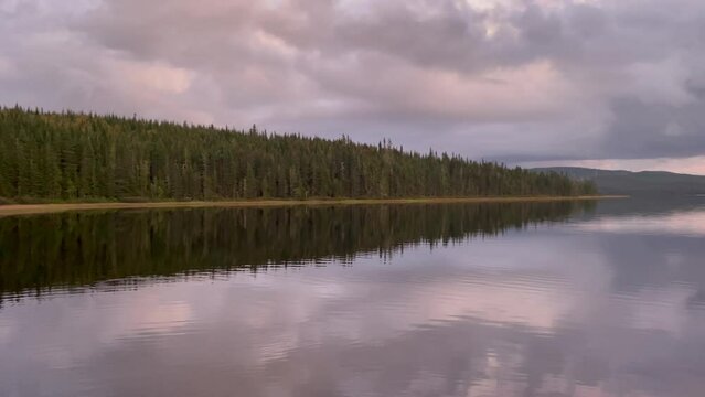 coucher de soleil sur le lac
