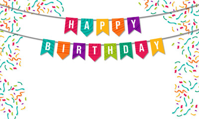 Festive happy birthday flag