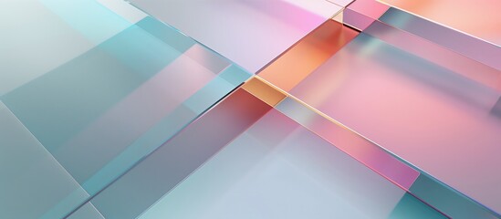 Abstract transparent geometric pattern in soft gradient colors, Background with transparent shapes and lines in pastel colors for presentation use, AI generated - Powered by Adobe