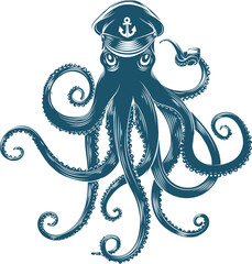 Octopus in sailors cap