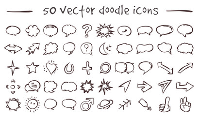 Fototapeta na wymiar Vector set of doodle icons
