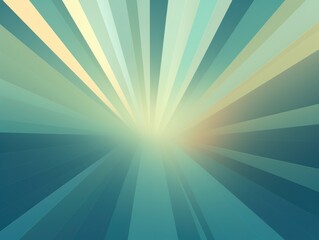 Sun rays background with gradient color, blue and olive, vector illustration. Summer concept design banner template for presentation, copy space, text 