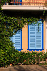 Elements of architectural decorations of buildings, old windows and window openings, arches and patterns. On the streets in Turkey, public places.