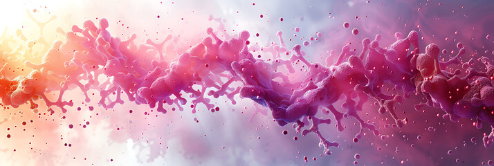 Intricately Patterned Medical Abstract: Pink and Violet on White