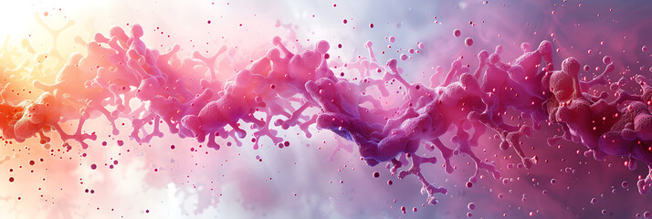 Obraz premium Intricately Patterned Medical Abstract: Pink and Violet on White