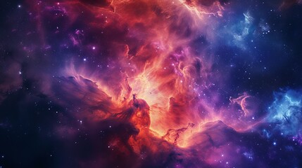 Colorful and Detailed Nebula in Space