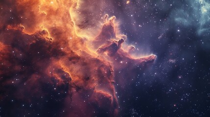 Obraz na płótnie Canvas Colorful and Detailed Nebula in Space