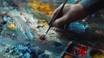Obraz premium Color blending on painter's palette