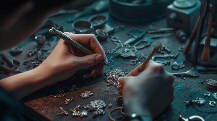 Artisan Crafting Unique Jewelry