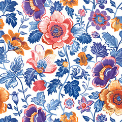 seamless floral background ai generative 