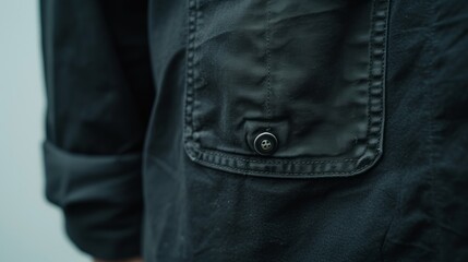 Black shirt mockup with pocket detail