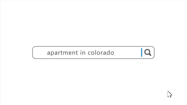 Apartment in Colorado State in Search Animation. Internet Browser Searching