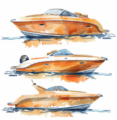 Speed motorboat. Sea or river vehicle. Sport