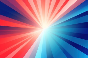 Sun rays background with gradient color, blue and red, vector illustration. Summer concept design banner template for presentation