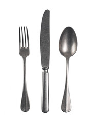 Cutlery set isolated on white background