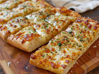 cheese topped garlic bread