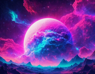 colorful space and galaxy wallpaper art