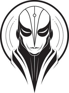 Vector Drawing of a Determined Warriors Face
