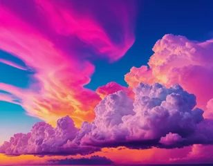 Foto op Canvas colorful gradient clouds over blue sky wallpaper © Erdem