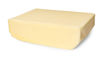 Block of tasty butter isolated on white