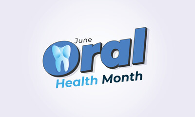 Oral health month. background, banner, card, poster, template. Vector illustration.