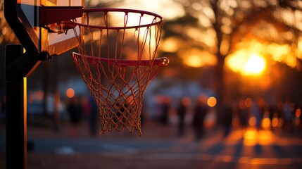 Fototapeta na wymiar empty basketball hoop at outdoors UHD Wallpaper