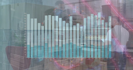 Image of data processing over diverse workers in warehouse