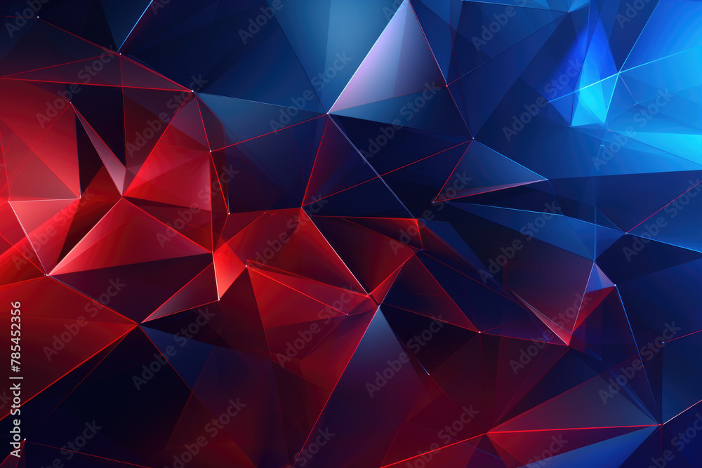 Wall mural Abstract futuristic - Molecules technology with polygonal wave line shapes on dark blue background. Illustration Vector design digital technology concept. - Wall murals