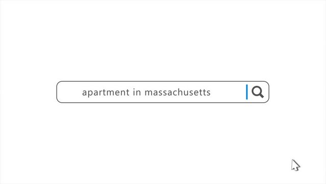 Apartment in Massachusetts State in Search Animation. Internet Browser Searching