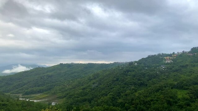 view of beautiful mountain at makhel village and the barak river is situated in senapati district. people of this village are living in very peaceful manner manipur in India.