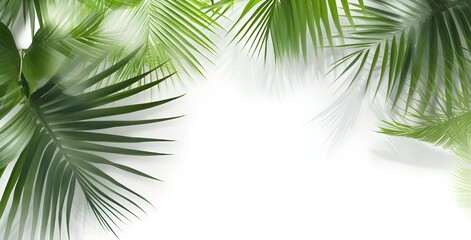 Fototapeta na wymiar palm leaves isolated on white wallpaper